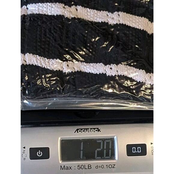 Talbots Women’s Large Johnny Collar Sweater Nautical Navy White Stripe - Picture 8 of 8